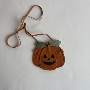 Kids Pumpkin Purse Halloween Fall‎ Costume Party Crossbody Bag Faux Leather NEW